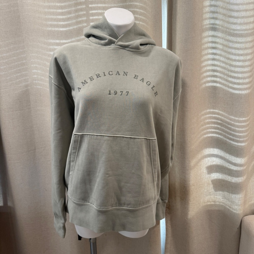 NWT American Eagle 1977 Medium Pullover Hoodie Olive‎ Green